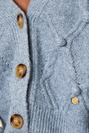 Strickjacke mit Zopf und Punkten Schwarz S/M h5 Bild5